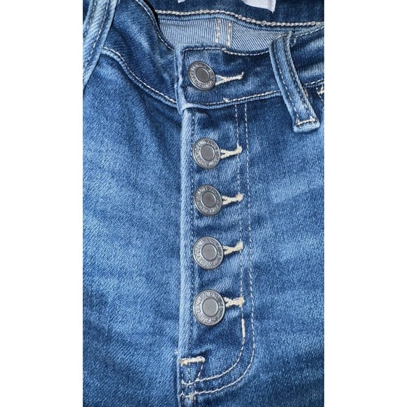 Vervet Womens Size 28 Button Fly Distressed Ripped Ankle Skinny Denim Blue Jeans - Picture 9 of 13